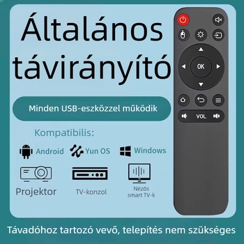 xyc 2.4G univerzális projektor távirányító, 10 m hatótávolság, TV-kompatibilis