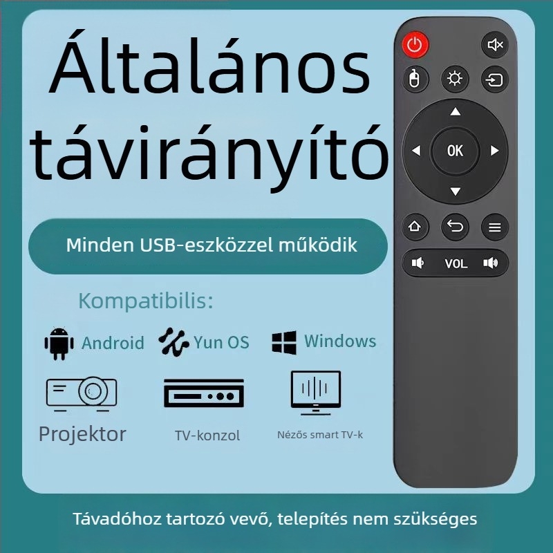 xyc 2.4G univerzális projektor távirányító, 10 m hatótávolság, TV-kompatibilis
