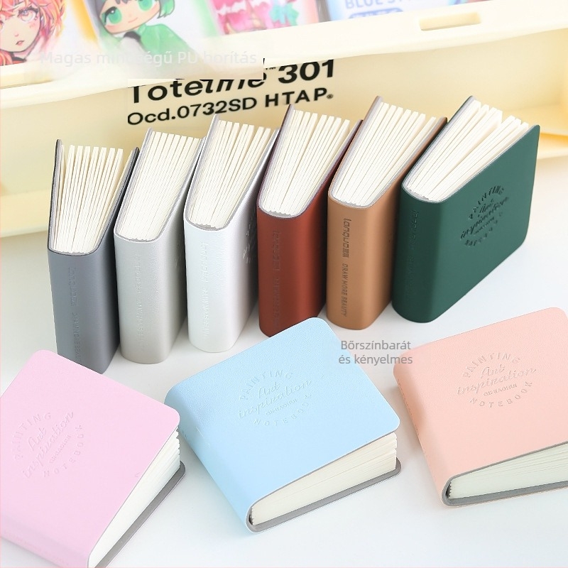 Notebook languo — mini üres rajzfüzet PU fedéllel, varrott kötés, 200 gsm cellulóz alapú papír