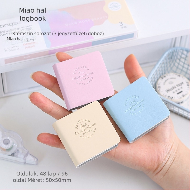 Notebook languo — mini üres rajzfüzet PU fedéllel, varrott kötés, 200 gsm cellulóz alapú papír