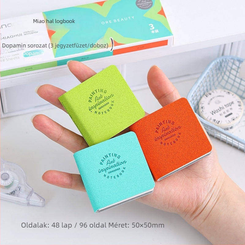 Notebook languo — mini üres rajzfüzet PU fedéllel, varrott kötés, 200 gsm cellulóz alapú papír