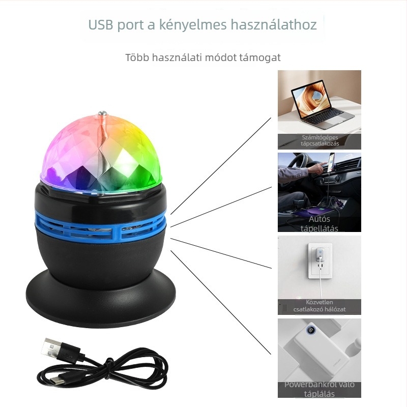 Kerek formájú éjszakai projektor – USB tápellátás, távirányító, csillagos ég prokciója, ≤36V