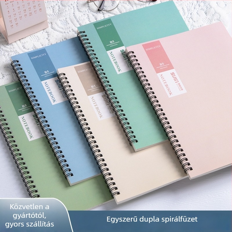 Spirálisan kötött notesz, 60 vonalas oldal