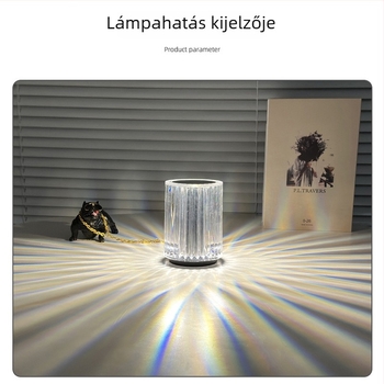 Éjszakai lámpa akril árnyékolóval, beépített akkumulátor, érintéses kapcsoló, modern minimalista stílus, projekció