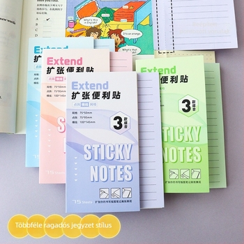 Kreatív ragasztós jegyzetek diákoknak — bővíthető, nem zavaró ragasztó, 75 lapos füzet, márka Advantages bear, IP jóváhagyás: Nem