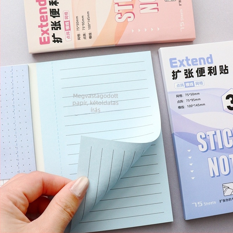 Kreatív ragasztós jegyzetek diákoknak — bővíthető, nem zavaró ragasztó, 75 lapos füzet, márka Advantages bear, IP jóváhagyás: Nem