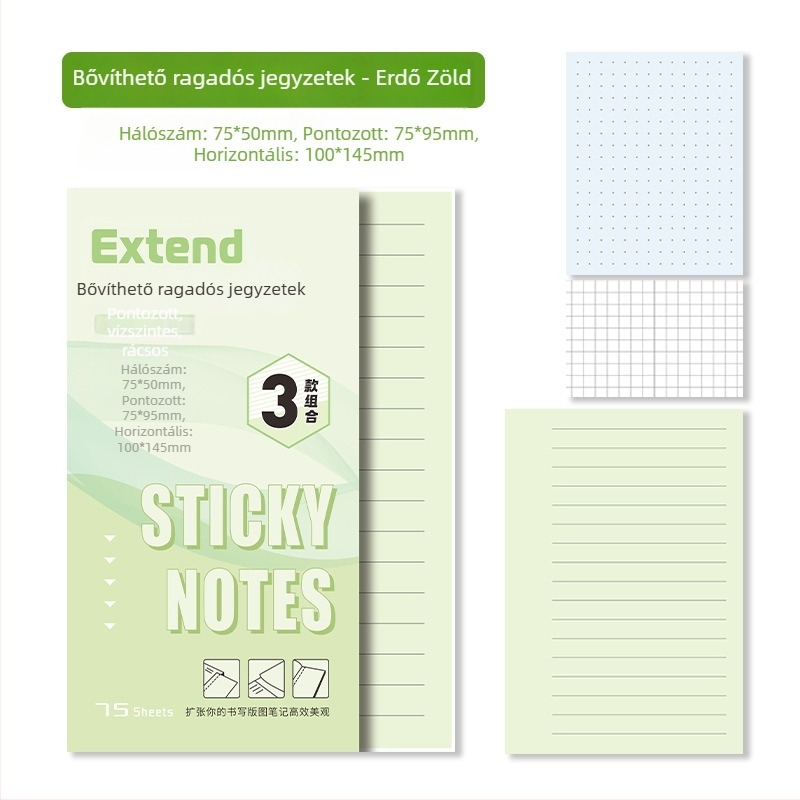 Kreatív ragasztós jegyzetek diákoknak — bővíthető, nem zavaró ragasztó, 75 lapos füzet, márka Advantages bear, IP jóváhagyás: Nem