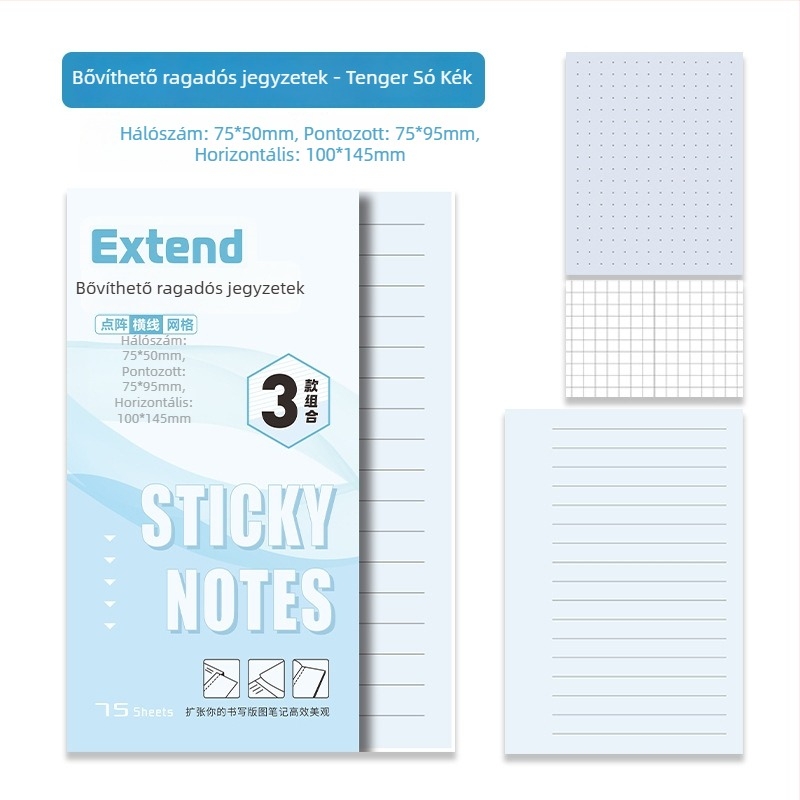 Kreatív ragasztós jegyzetek diákoknak — bővíthető, nem zavaró ragasztó, 75 lapos füzet, márka Advantages bear, IP jóváhagyás: Nem