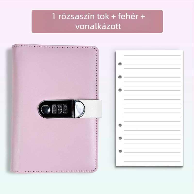 A6 leválasztható jelszavas jegyzetfüzet a magánélet védelméért, hordozható, japán stílusú kötés, 75 g cellulóz papír, 1–50 oldal