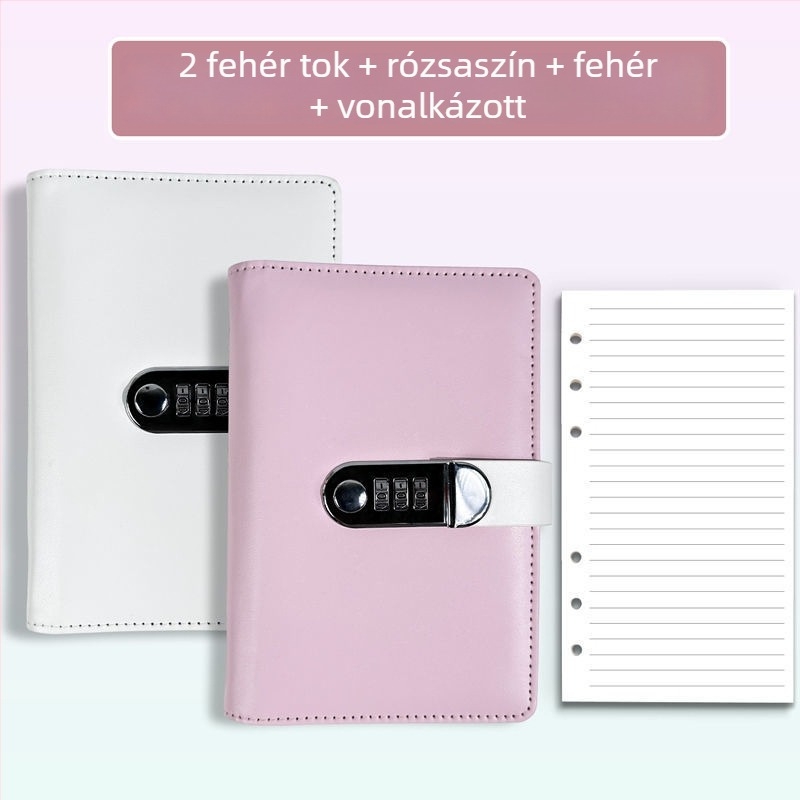 A6 leválasztható jelszavas jegyzetfüzet a magánélet védelméért, hordozható, japán stílusú kötés, 75 g cellulóz papír, 1–50 oldal