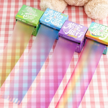 Xiami Fluoreszcens ragasztós jegyzetek téphető index matricákkal, gradientes vékony csíkok, 14 darabos doboz