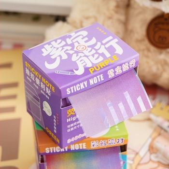 Xiami Fluoreszcens ragasztós jegyzetek téphető index matricákkal, gradientes vékony csíkok, 14 darabos doboz