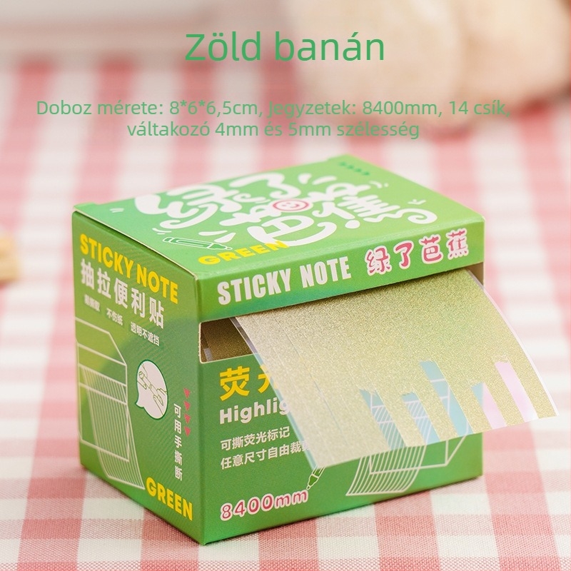 Xiami Fluoreszcens ragasztós jegyzetek téphető index matricákkal, gradientes vékony csíkok, 14 darabos doboz