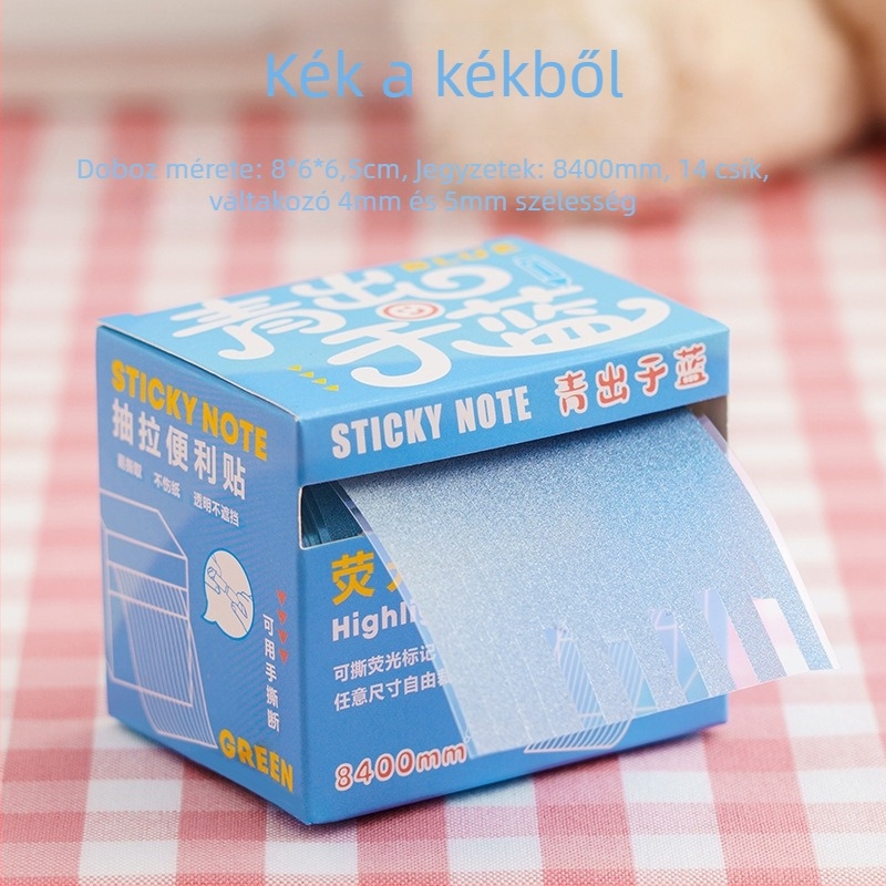 Xiami Fluoreszcens ragasztós jegyzetek téphető index matricákkal, gradientes vékony csíkok, 14 darabos doboz