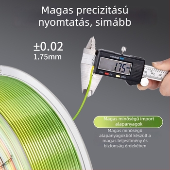 PLA selyemhatású filament 3D nyomtatáshoz - 1 kg, 0,01 mm pontosság, kompatibilis FDM nyomtatóval