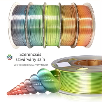PLA selyemhatású filament 3D nyomtatáshoz - 1 kg, 0,01 mm pontosság, kompatibilis FDM nyomtatóval