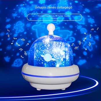 Bluetooth zenés éjszakai fény gyerekeknek – projektor tengeri csillagokkal — távirányító, hálózati áramellátás, ABS műanyag