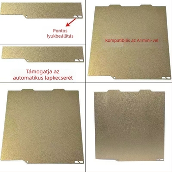 3D nyomtatáshoz készült melegágyplatform rugós acélból és PEI lemezzel, automatikus korongcsere, pontos furatpozicionálás (Anyag: rugóacél + PEI)