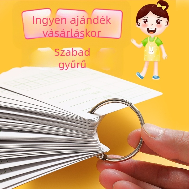 Kaba Bear üres szó kártyák kartonból angol íráshoz, 300G jegyzet-doboz, téglafal-stílusú papír