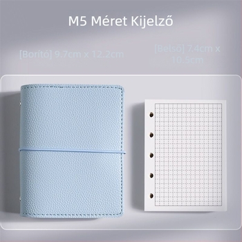M5 jegyzetfüzet pánttal, lychee mintás borító, üres oldalak, hordozható