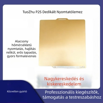PEI kétoldalas nyomtatóágy panel alacsony hőmérsékletű nyomtatáshoz — rugóacél + PEI, 300 g, Kompatibilis a Tuozhu P2S-sel