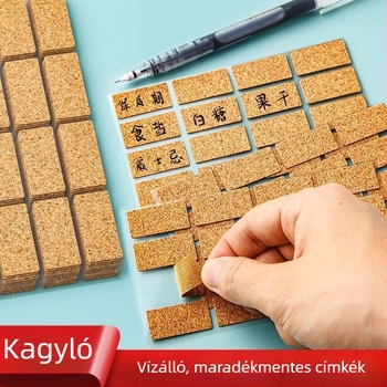 Öntapadós parafa-fából készült címkék – Vízálló matricák kozmetikumokhoz, fűszerekhez és élelmiszerekhez, dátumkódolás (kézzel írt stílus) [Márka: Friendly; Termékkód: zms; Ragasztható: Igen; IP-engedély: Nem]