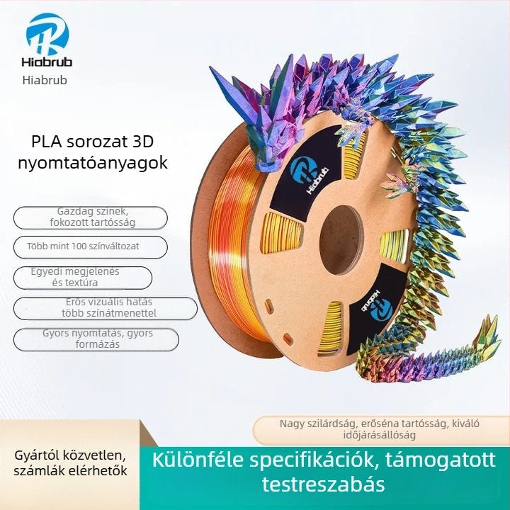 PLA selyemgradients filament, kerek keresztmetszet, 330 m hosszú, korong alakú megjelenés, Silk PLA sorozat 3D nyomtatáshoz, eredet: Kína