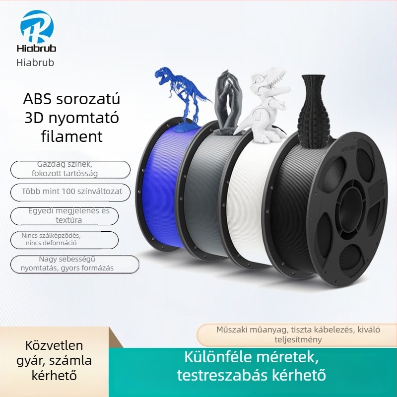 ABS 3D nyomtató filament, kör keresztmetszet, átlátszó, nagy szívósság és szilárdság, magas hőmérséklet-állóság
