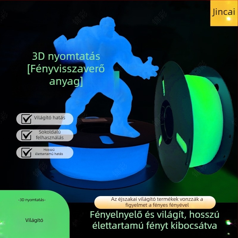 PLA 3D nyomtatóanyag, 1,75 mm filament, FDM, univerzális nyomtató-kompatibilitás, nagy sebesség