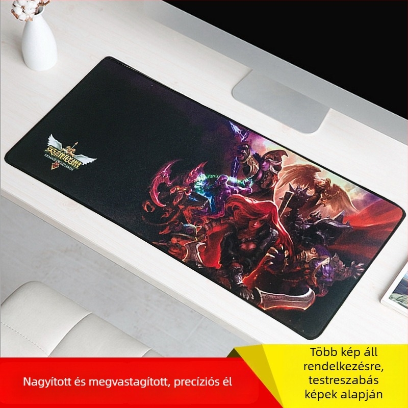 Nagy világító gaming egérpad szilikon csuklótámasz, rendellenes alakú, kétoldalas, gumi, 260×210×2 mm
