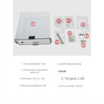 3D nyomtató fogyóanyagok szárítóládája, 1 kg kapacitással, zárt tárolóval, PLA, PETG, TPU, nylon és ABS anyagokhoz
