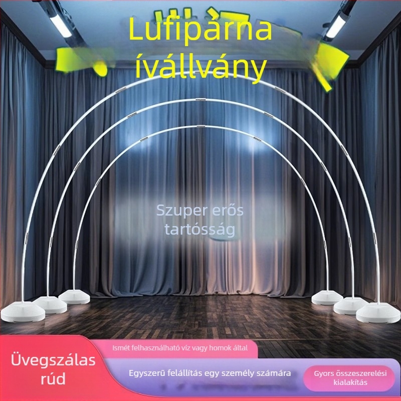 Lufiív esküvői dekoráció – műanyag, csomagolás zacskóban; használat: esküvő; szivárványos bejárati ív az esküvői jelenethez és óvodai bejárathoz