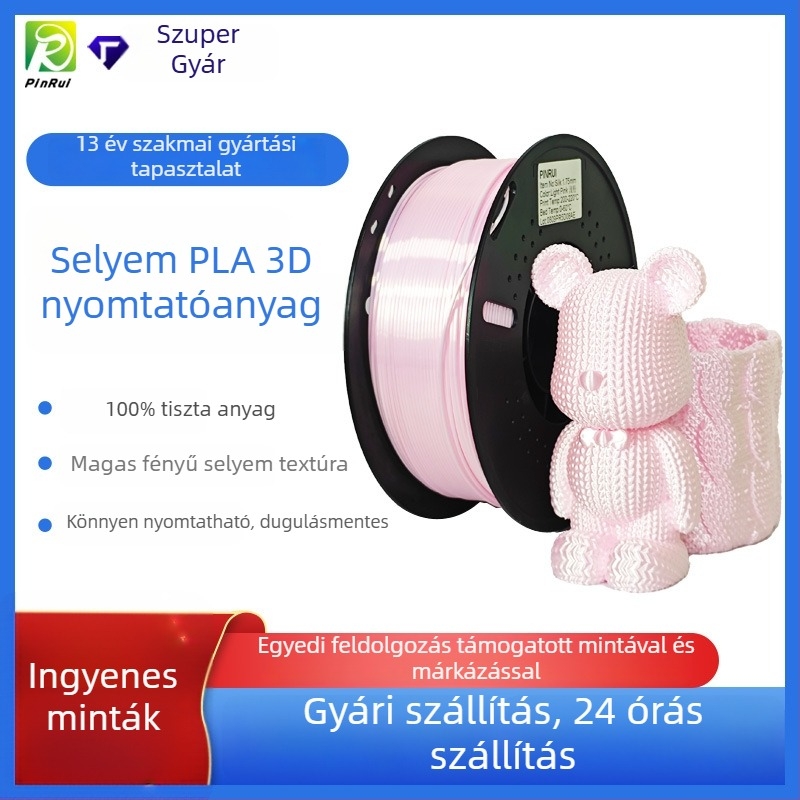 Pinrui PLA 3D nyomtatáshoz filament, kerek keresztmetszet, sűrűség 1.26 g/cm³