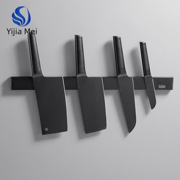 Falra szerelhető mágneses késállvány 304-es rozsdamentes acélból, perforálás nélkül, egy réteg, modern minimális stílus, teherbírás 7,5 kg