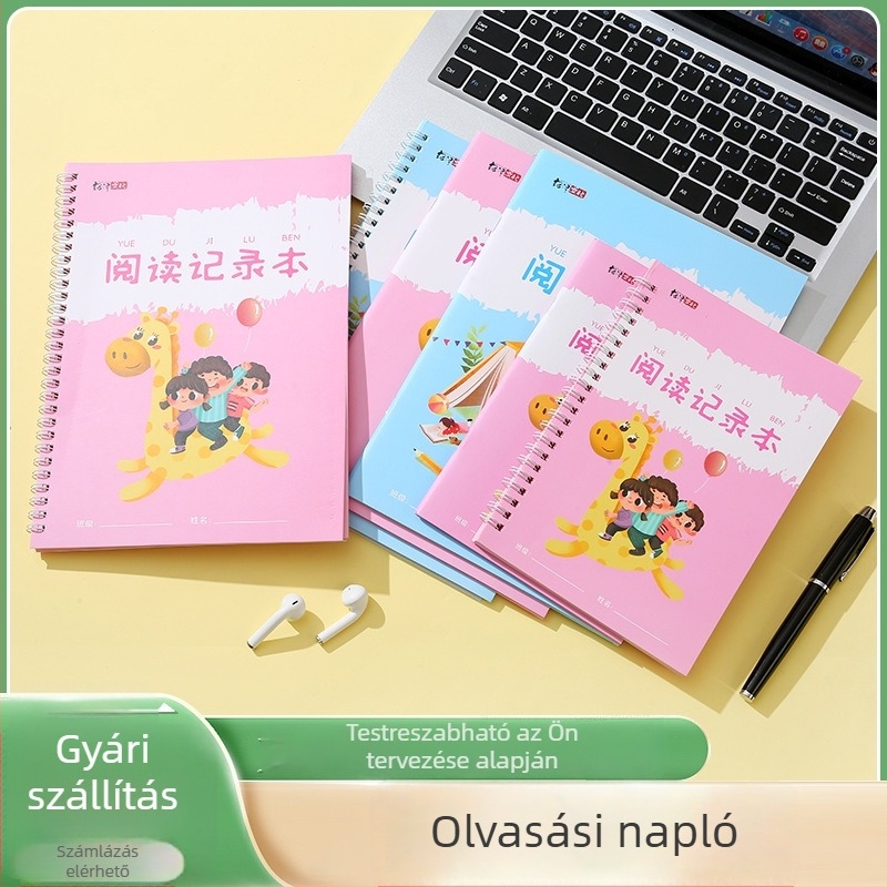 Általános iskolások olvasási nyilvántartó notesz – Hongmeng Culture, fehér papír, 100 gsm, modell BCZP-20220331, olvasási kivonatok