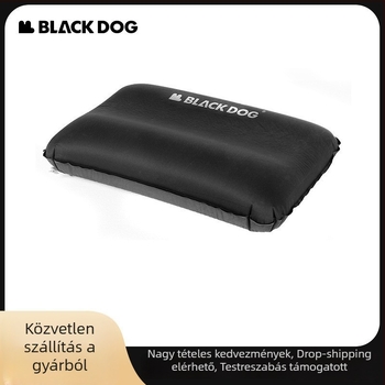 Black Dog felfújható párna kültéri kempingezéshez - automatikus felfúvás, U-alakú kialakítás, hordozható utazópárna