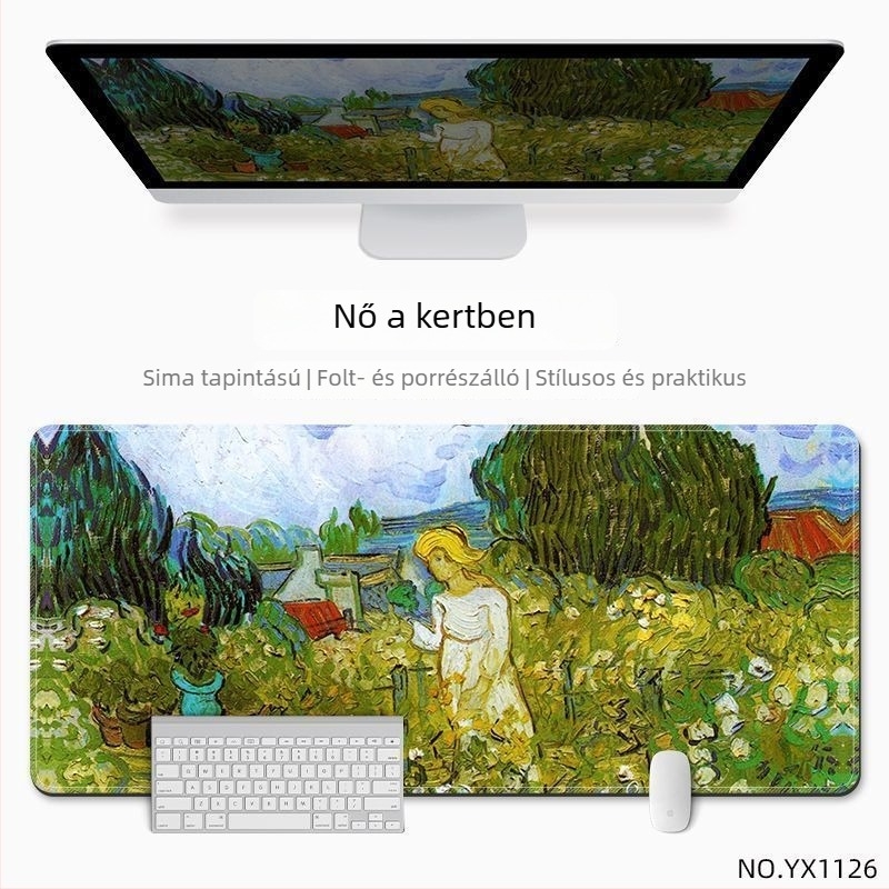 Íróasztali egérpad, csúszásmentes felülettel, természetes gumiból, hőátviteles mintával, nemzeti stílusban