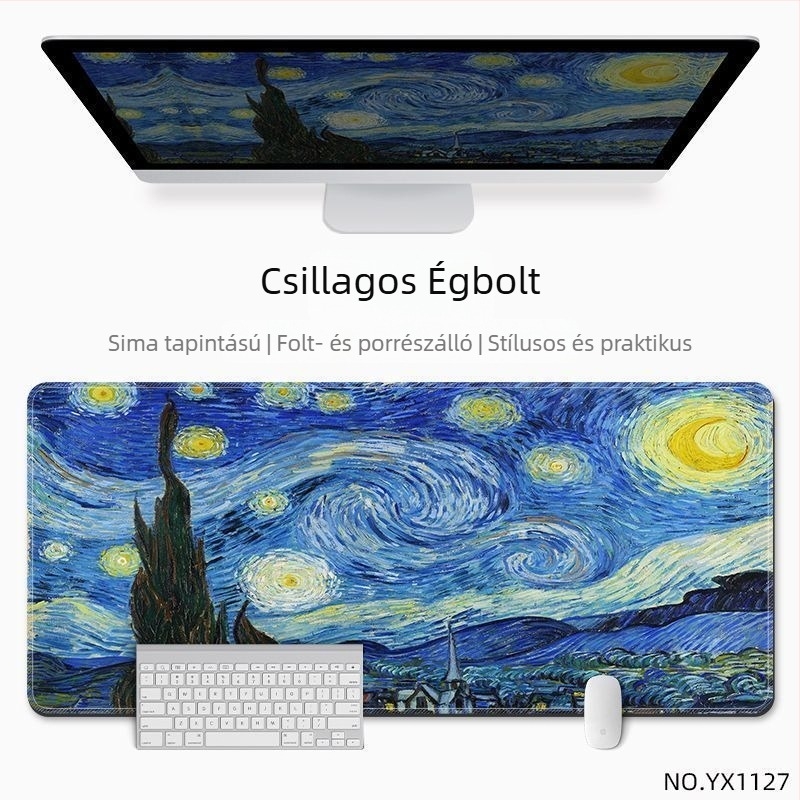 Íróasztali egérpad, csúszásmentes felülettel, természetes gumiból, hőátviteles mintával, nemzeti stílusban