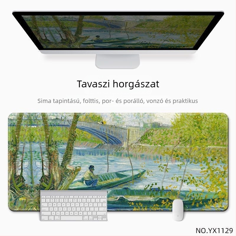 Íróasztali egérpad, csúszásmentes felülettel, természetes gumiból, hőátviteles mintával, nemzeti stílusban