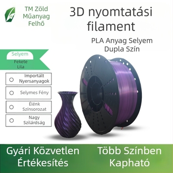 PLA selyemhatású filament – fekete és lila, 1,75 mm, 330 m, 3D nyomtatóhoz