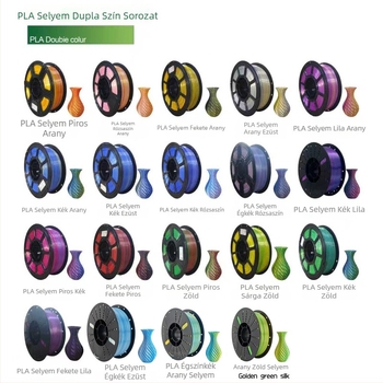 PLA selyemhatású filament – fekete és lila, 1,75 mm, 330 m, 3D nyomtatóhoz