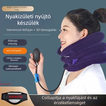 U alakú felfújható nyakpárna plüss bevonattal, levegővel töltve, univerzális alkalmazhatóság, súly kevesebb mint 0,5 kg