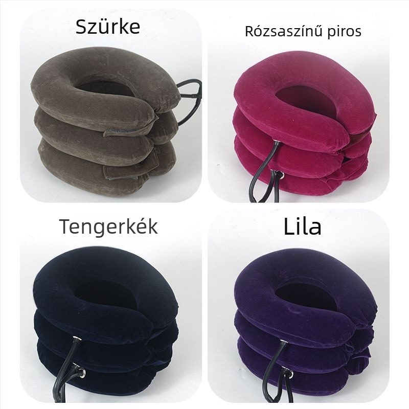 U alakú felfújható nyakpárna plüss bevonattal, levegővel töltve, univerzális alkalmazhatóság, súly kevesebb mint 0,5 kg