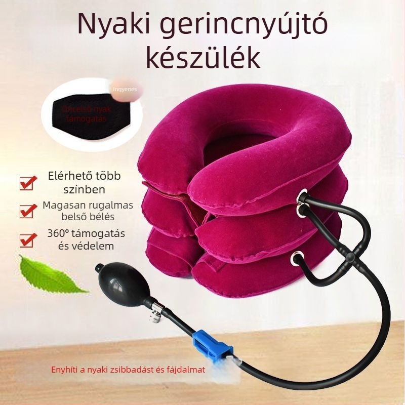U alakú felfújható nyakpárna plüss bevonattal, levegővel töltve, univerzális alkalmazhatóság, súly kevesebb mint 0,5 kg