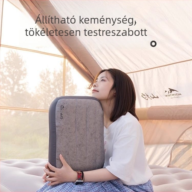 Felfújható tollpárna kültéri kempingezéshez és utazásokhoz, nyak- és ágyéktámasz vonatokhoz vagy repülőkhöz