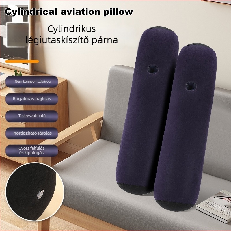 Lumbális támaszú felfújható párna PVC flockos felülettel, otthonra, irodába és utazáshoz.
