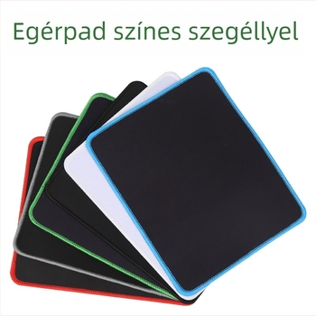 Egyszínű, vastított egérpad szegélyzárással, irodai és gaming felhasználásra, puha csuklótámasz a számítógéphez