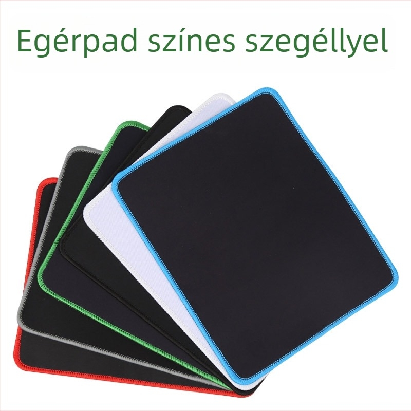 Egyszínű, vastított egérpad szegélyzárással, irodai és gaming felhasználásra, puha csuklótámasz a számítógéphez