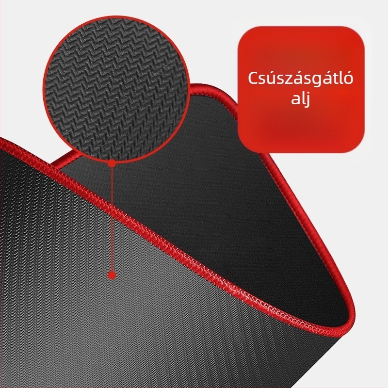 Egyszínű, vastított egérpad szegélyzárással, irodai és gaming felhasználásra, puha csuklótámasz a számítógéphez