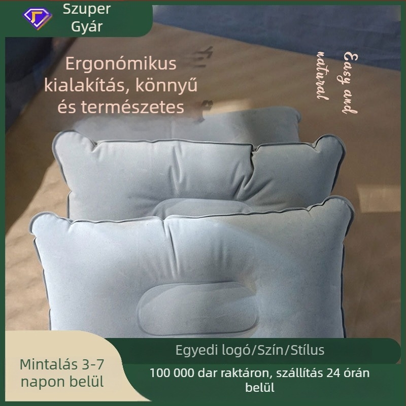 Felfújható utazási párna hátsó támasztékkal (anyag: flocking; felfújás módja: kézi pumpa; tömeg: 0,2 kg; univerzális kompatibilitás)